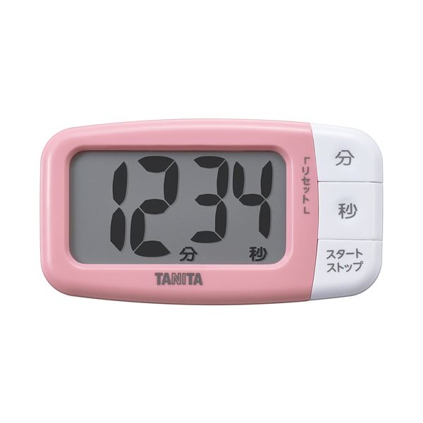 (まとめ) タニタ抗菌でか見えタイマー ストロベリーピンク TD-430-PK 1個 【×3セット】