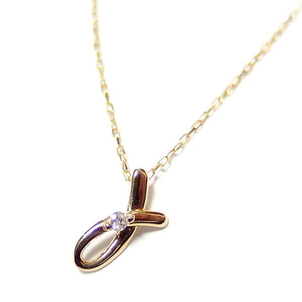 イニシャル ネックレス ダイヤモンド ネックレス 一粒 0.01ct K18 ゴールド 文字 L ダイヤネックレス ペンダント (代引不可)|リコメン堂ホームライフ館