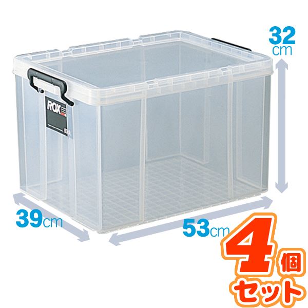 安い 楽天市場 4個セット クリアタイプ収納ボックス プラスチックケース 幅39cm 高さ32cm かぶせフタ付き ロックス 代引不可 リコメン堂ホームライフ館 高い素材 Caronova Sa Com