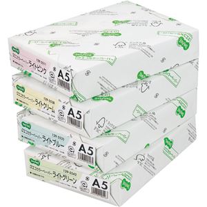 （まとめ） TANOSEE αエコカラーペーパーII A5 ライトブルー 1冊（500枚） 【×5セット】