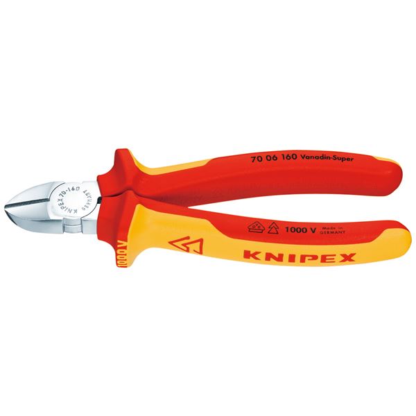 KNIPEX（クニペックス）7006-160 不成立斜ニッパー 1000V （SB） (代引不可) 花・ガーデン・DIY-手動工具-切断工具