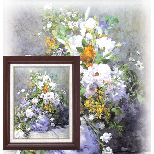【世界の名画】名画額縁 複製画 絵画額 ■ルノワール名画額F6号「花瓶の花」 (代引不可)