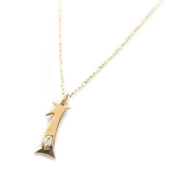 ナンバー ネックレス ダイヤモンド ネックレス 一粒 0.01ct K18 ゴールド 数字 1 ダイヤネックレス ペンダント (代引不可)｜リコメン堂ホームライフ館
