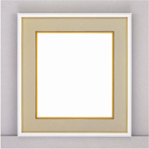 【カラー色紙額】細い色紙額・細いフレームの色紙額　■カラー色紙額273×242mm 白 (代引不可)