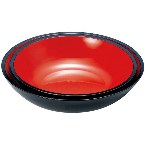 尺6 こね鉢/調理器具 【黒内朱 M】 直径481mm×108mm 日本製 〔和食 レストラン 店舗 お店〕 (代引不可)