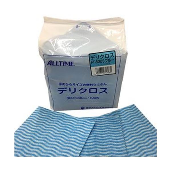 (まとめ)東京メディカル デリクロス 30×30cm ブルー FT-6303 1パック(100枚)