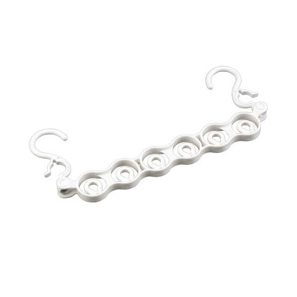 (まとめ) ハンガーホルダー/洗濯用品 【6連】 幅35.2&times;奥行2.6&times;高さ15.9cm ホワイト 【&times;160個セット】 (代引不可)｜リコメン堂ホームライフ館
