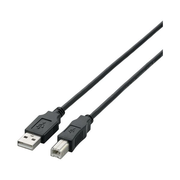 (まとめ）エレコム USB2.0ケーブル5m U2C-BN50BK ブラック【×5セット】 (代引不可)