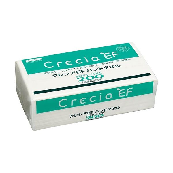 日本製紙クレシア クレシアEF ハンドタオル ソフトタイプ 200組/パック 1セット(30パック)｜リコメン堂ホームライフ館