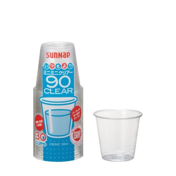 〔まとめ〕 プラスチックコップ 使い捨てコップ 90ml 30個入 ミニサイズ 透明 100個セット 日本製 アウトドア パーティー 会議 (代引不可)｜リコメン堂ホームライフ館