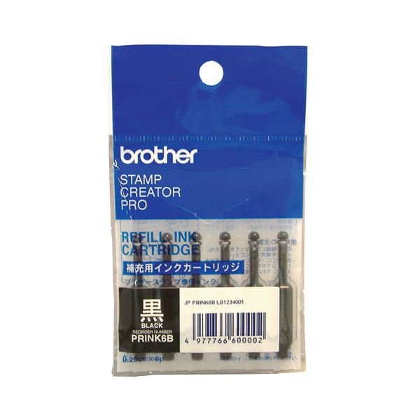 (まとめ) ブラザー BROTHER 使いきりタイプ補充インク 黒 PRINK6B 1パック（6本） 【×30セット】