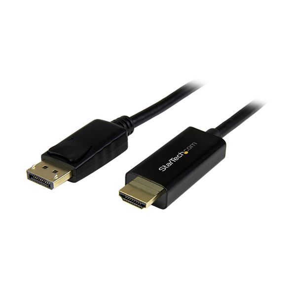 （まとめ）StarTechDisplayPort-HDMI変換アダプタケーブル 4K対応 2m オス/オス ブラック DP2HDMM2MB1本【×2セット】 (代引不可)