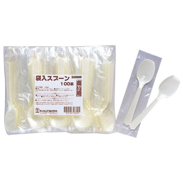 (まとめ) スプーン/使い捨て食器 【袋入り 100本入】 アウトドア パーティー 商い用 業務用 【×50個セット】 (代引不可)