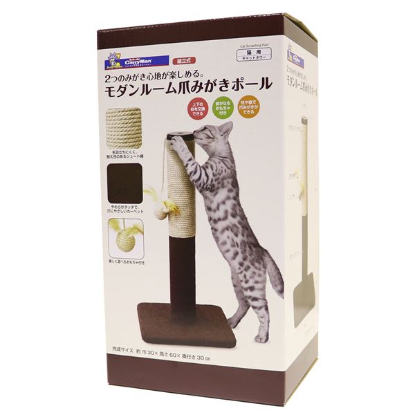 (まとめ)モダンルーム 爪みがきポール (ペット用品)