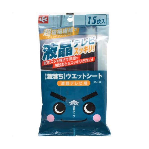 (まとめ) ウェットシート/掃除用品 【液晶テレビ用 15枚入り】 速乾タイプ 激落ちシート 【60個セット】 (代引不可)