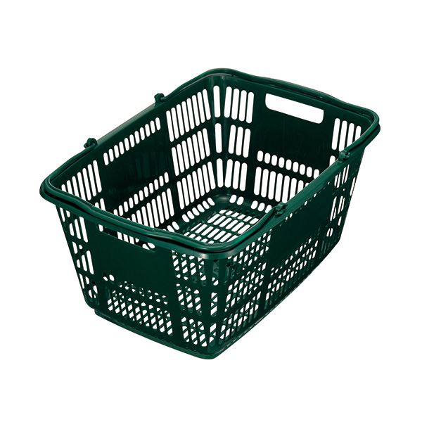 (まとめ) スーパーメイト ショッピングバスケット 33L ダークグリーン CB-33EGG 1個 【×10セット】