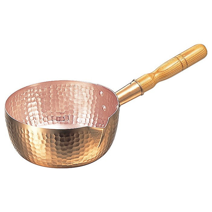 銅 打出 片口雪平鍋(内面錫引無)15cm 製菓・ベーカリー用品 行平鍋(代引不可)【送料無料】