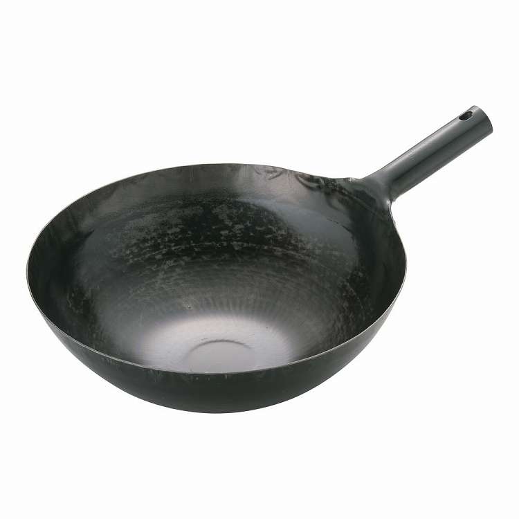 山田 鉄 打出片手中華鍋(板厚1.6粍) 36糎(代引不可)【貨物輸送無料】