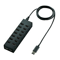 [ELECOM(エレコム)] USBHUB2.0/Zシリーズ/セルフパワー/16ポート/ブラック U2H-Z16SBK(代引き不可)【送料無料】