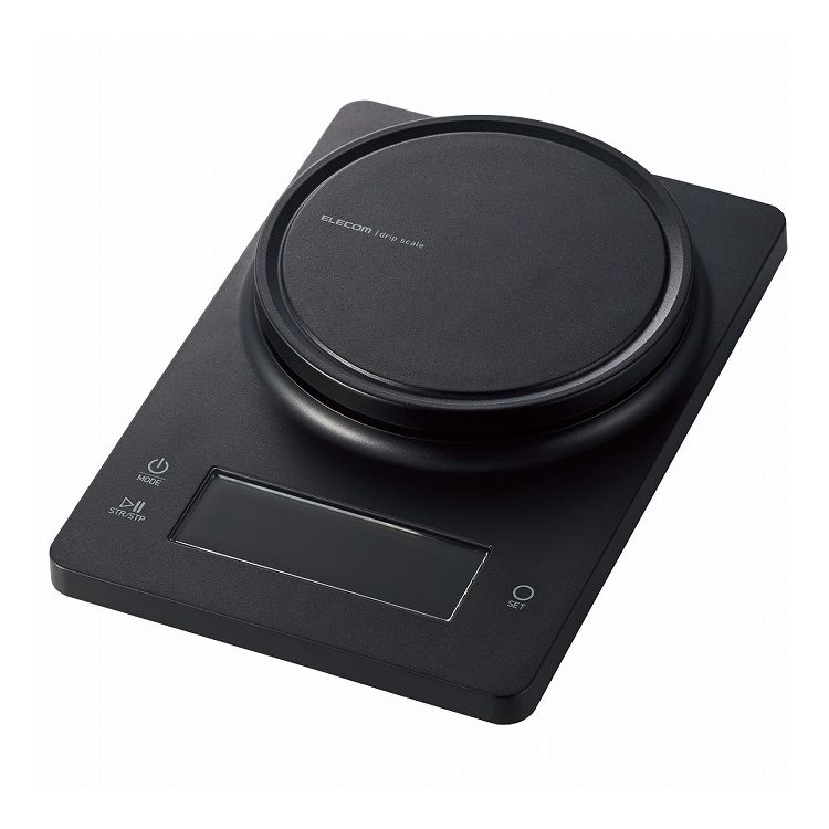 エレコム キッチンスケール デジタルスケール コーヒースケール 計量器 はかり 最大2kg 0.1g単位 タイマー付 バックライト付 最大9分59秒 音量調整可 ブラック HCS-KS04BK(代引不可)【送料無料】