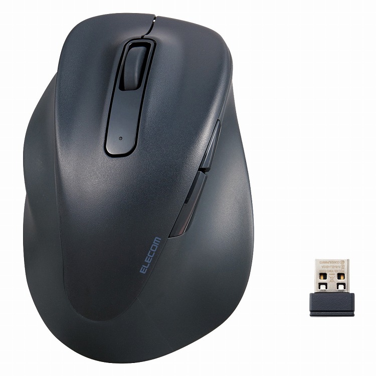 エレコム 無線 マウス 静音 ワイヤレス 5ボタン 左手専用 Windows 11 10 mac Chrome 対応 抗菌 Lサイズ EX-G ブラック ペリフェラル マウス M-XGL31DBSKBK(代引不可)【送料無料】