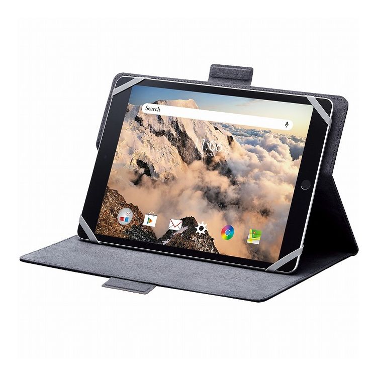 ELECOM タブレットケース カバー 汎用 8.5~11.5インチ ソフトレザー 手帳型 フラップ マグネット フリーアングル ハンドベルト ペンホルダー ブラック エレコム TB-10HPGFLBK(代引不可)【送料無料】