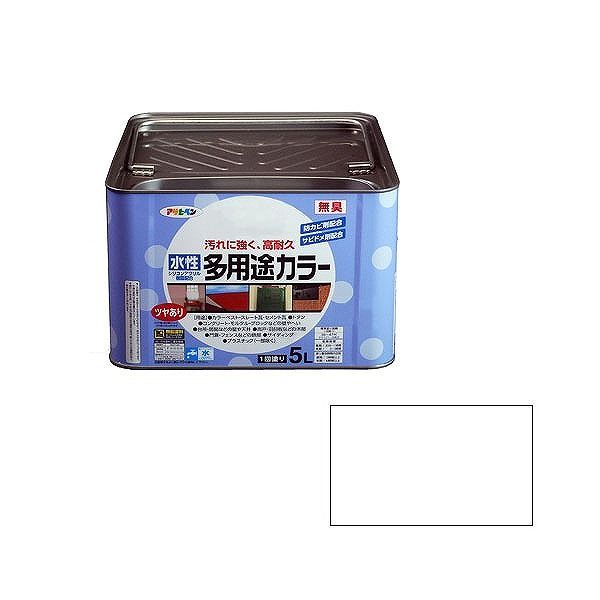 アサヒペン AP 水溶性多役立つこと色つや 5L 白【貨物輸送無料】