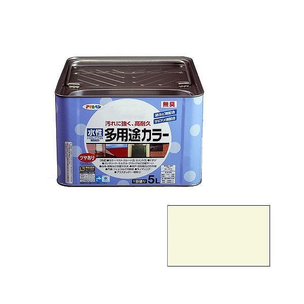 アサヒペン AP 水溶性多役立つこと色つや 5L ミルキー白いこと【貨物輸送無料】