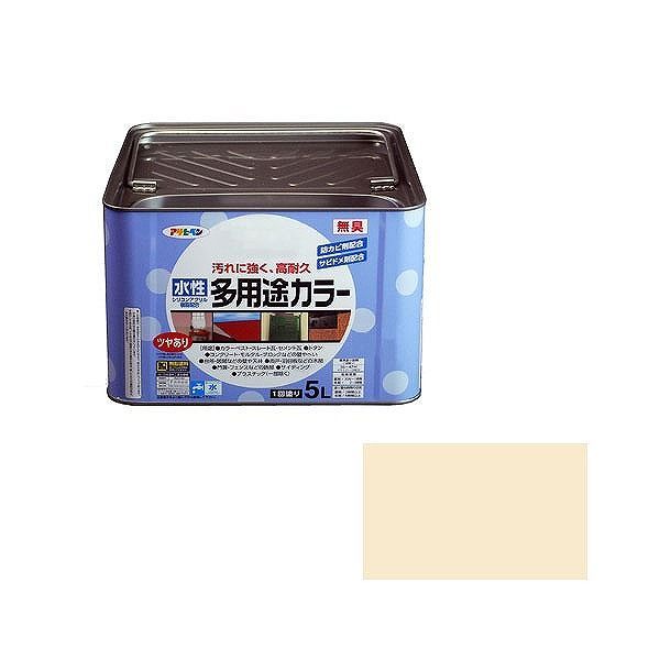 アサヒペン AP 水溶性多役立つこと色つや 5L 象牙色【貨物輸送無料】