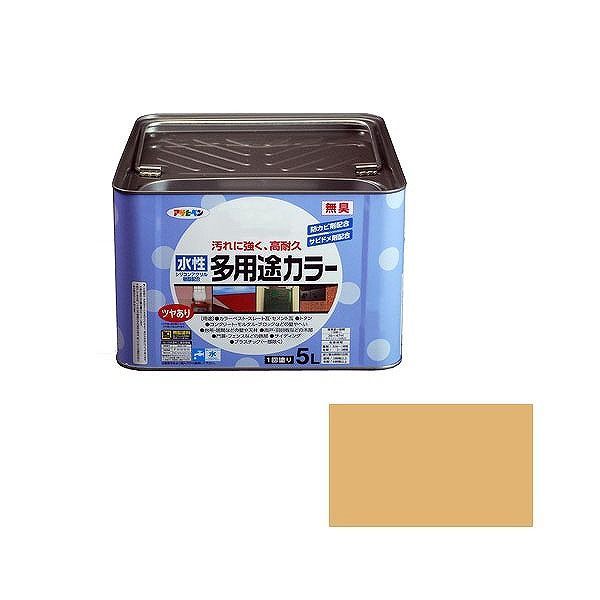 アサヒペン AP 水溶性多役立つこと色つや 5L シトラスイエロー【貨物輸送無料】