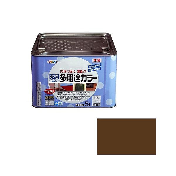 アサヒペン AP 水溶性多役立つこと色つや 5L 赤銅色【貨物輸送無料】