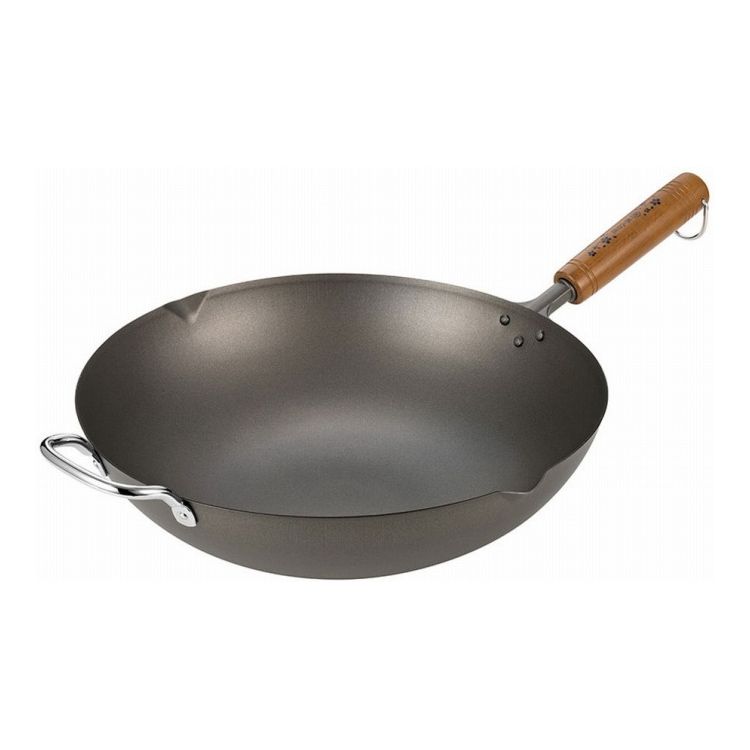 よこやま チタンいため鍋33cm 両口付き (袋入り) OGT-4000(代引不可)【送料無料】