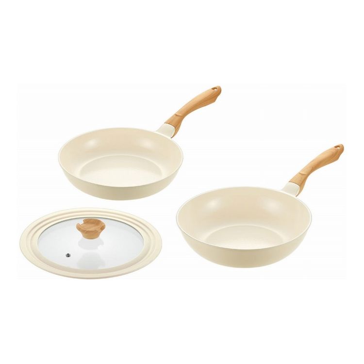よこやま フライパン26cm&いため鍋28cm 24・26・28兼用ガラス蓋付 VLIH-1500S(代引不可)【送料無料】