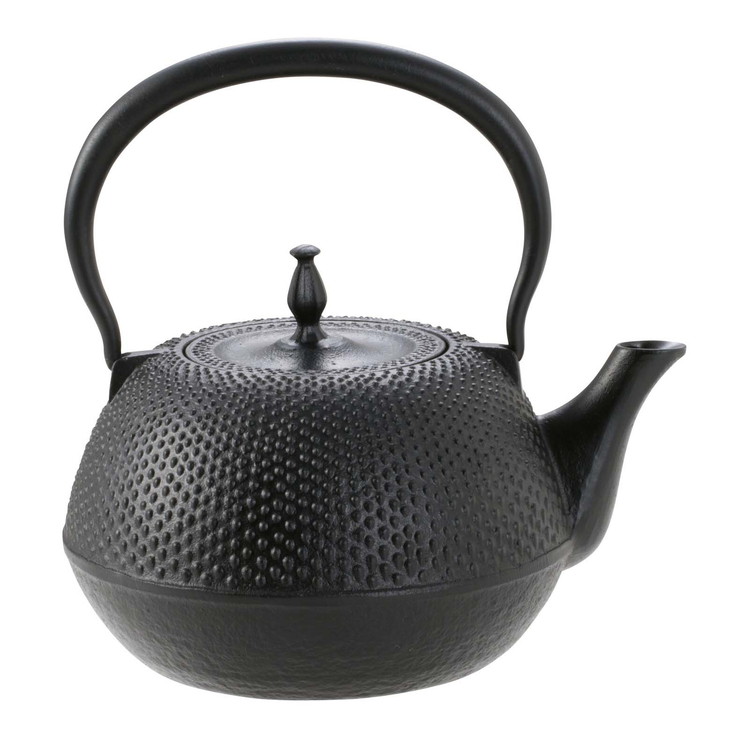 送料無料】南部鉄器 日本製 国産 丸あられ 鉄瓶 茶器 1.2L 直火対応 IH