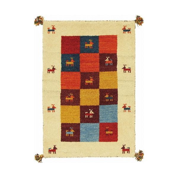 ギャッベ マット・ラグ GABBEH D3 約60×90cm MI×(代引不可)【送料無料】|リコメン堂ホームライフ館