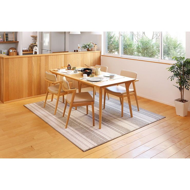 日本製 撥水ダイニングラグ マージ 220&times;250cm カーペット モダン柄 防ダニ 抗菌 撥水防汚 おしゃれ 北欧 国産 床暖房ホットカーペット対応(代引不可)【送料無料】｜リコメン堂ホームライフ館
