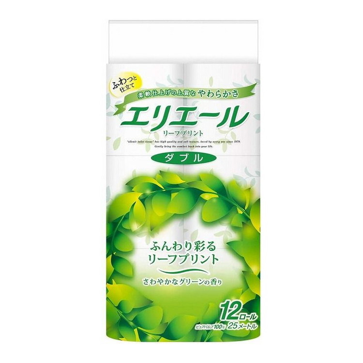 【単品20個セット】 エリエールリーフプリント12Rダブル 大王製紙株式会社(代引不可)【送料無料】