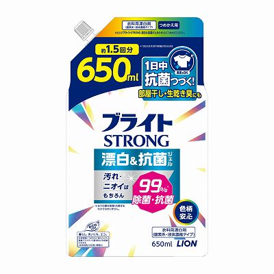 【単品15個セット】 ブライトSTRONG漂白&抗菌ジェルつめかえ用650ml まとめ買い(代引不可)【送料無料】