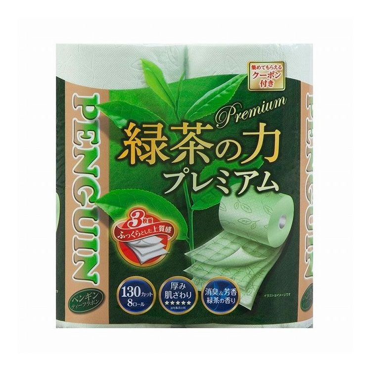 【単品12個セット】 丸富製紙 緑茶の力プレミアム8Rトリプル(代引不可)【送料無料】