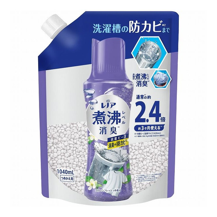 【単品7個セット】 レノア煮沸レベル消臭抗菌ビーズ 洗濯槽の防カビ クリーンフレッシュの香りつめかえ用特大(代引不可)【送料無料】|リコメン堂ホームライフ館
