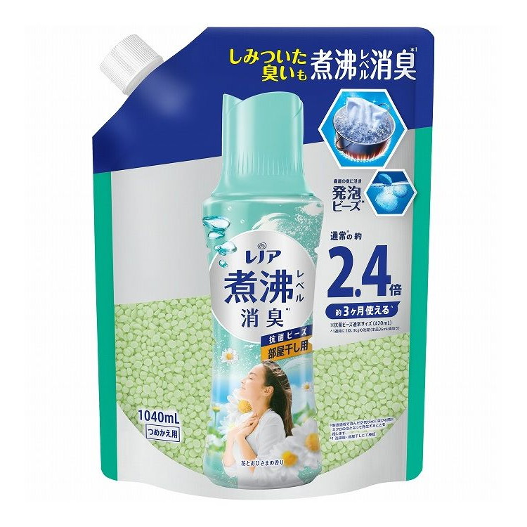 【単品7個セット】 レノア煮沸レベル消臭抗菌ビーズ部屋干し 花とおひさまの香り つめかえ用特大 1040ML(代引不可)【送料無料】|リコメン堂ホームライフ館