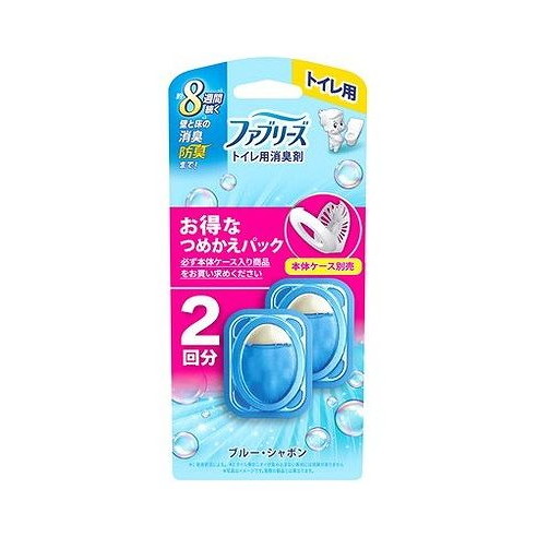 【単品7個セット】 ファブリーズトイレ用消臭剤ブルー・シャボンつめかえ2個パック P&Gジャパン(代引不可)【送料無料】