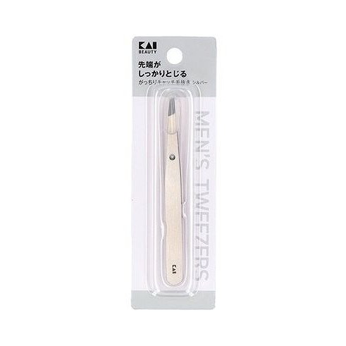 【単品20個セット】 KQ1831 がっちりキャッチ毛抜き シルバー 貝印(代引不可)【送料無料】 9,128円