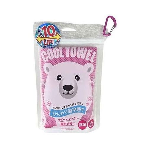 【単品20個セット】 サイキョウ・ファーマ クールタオルシロクマ ブロッサムピンク 熱中症対策 暑さ対策 冷感グッズ クールタオル しろくま 洗える 何度でも使える(代引不可)【送料無料】