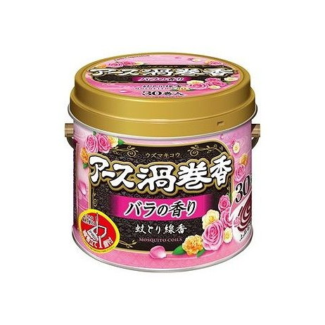 【単品16個セット】 アース渦巻香バラの香り30巻缶入 アース製薬(代引不可)【送料無料】