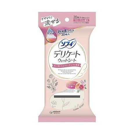 【単品10個セット】 ソフイデリケ-トウェットフロ-ラルの香り10枚×2 ユニ・チャーム(代引不可)【送料無料】
