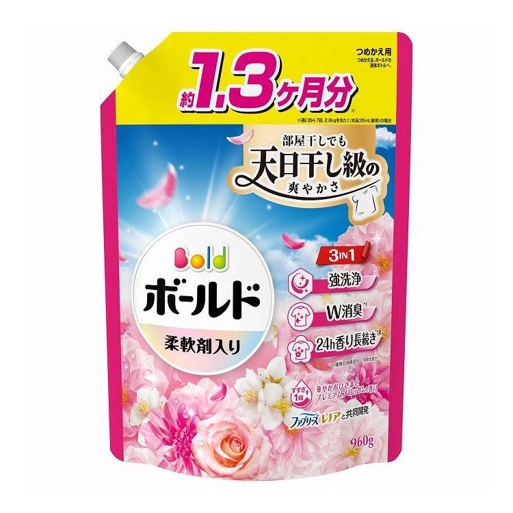 【単品12個セット】 ボールドジェル華やかプレミアムブロッサムの香りつめかえ用超ジャンボサイズ P&Gジャパン(代引不可)【送料無料】|リコメン堂ホームライフ館