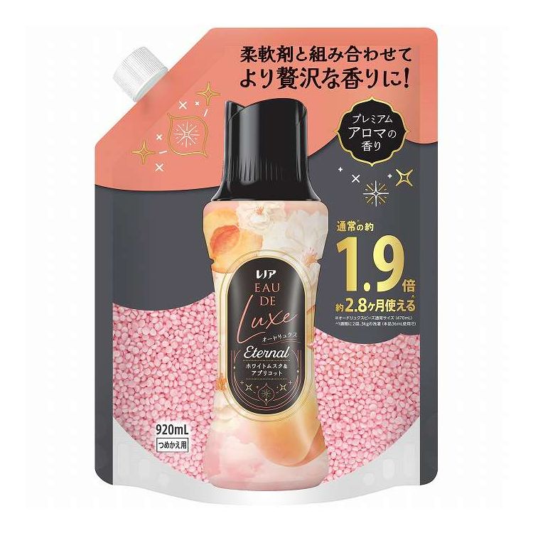 【単品6個セット】 P&Gジャパン レノアオードリュクスアロマジュエルエターナルホワイトムスク&アプリコットの香りつめかえ用特大サイズ 920mL(代引不可)【送料無料】