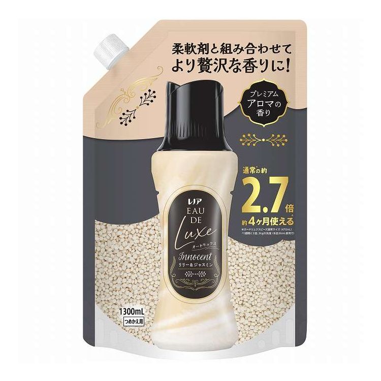 【単品5個セット】 P&Gジャパン レノアオードリュクスアロマジュエルイノセントリリー&ジャスミンの香りつめかえ用超特大サイズ 1300mL(代引不可)【送料無料】
