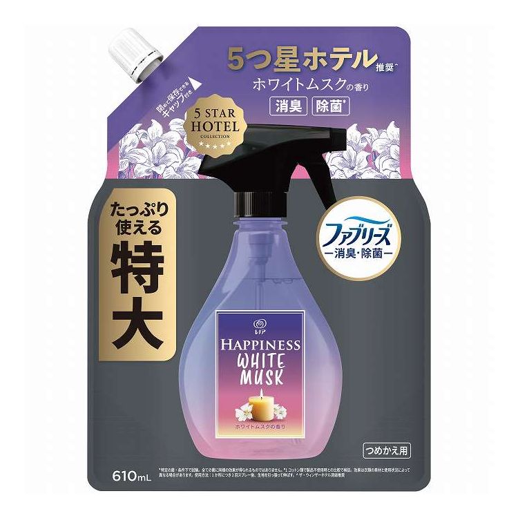 【単品8個セット】 P&Gジャパン レノアハピネスミストホワイトムスクの香りつめかえ特大サイズ 610mL(代引不可)【送料無料】